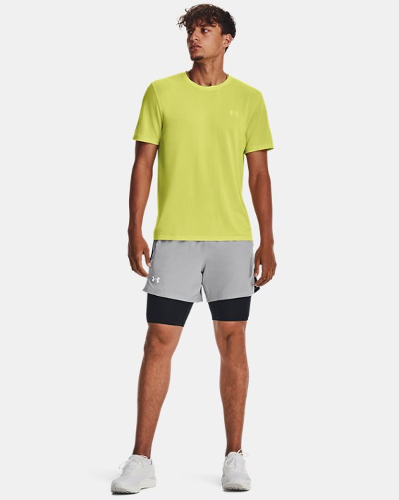 Men's UA Seamless Stride Short Sleeve in Yellow image number 2